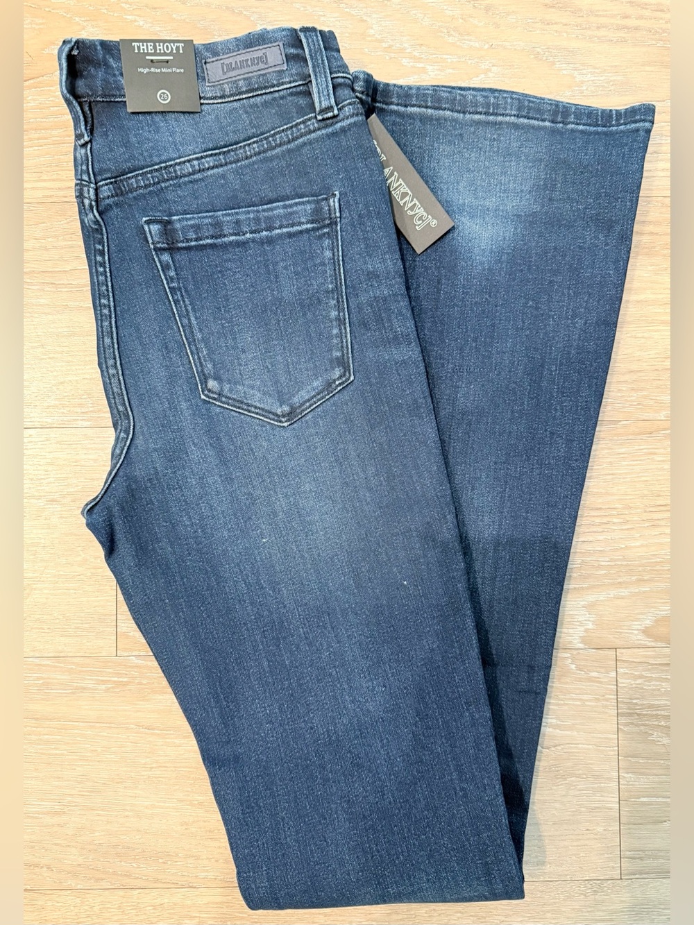 NWT Blank NYC The Hoyt High-Rise Mini Flare Jeans Size 26